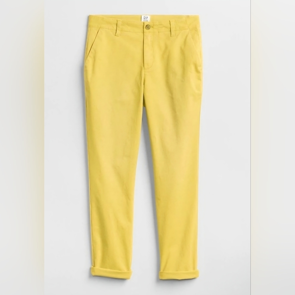 NWOT Gap Girlfriend Chinos - Mustard Yellow - Size 6 - Picture 2 of 6